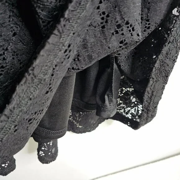 NWT MAURICES+ Lace Dress BLACK 3X Plus size Skater Whimsigoth Chic Lined Goth - Picture 5 of 9